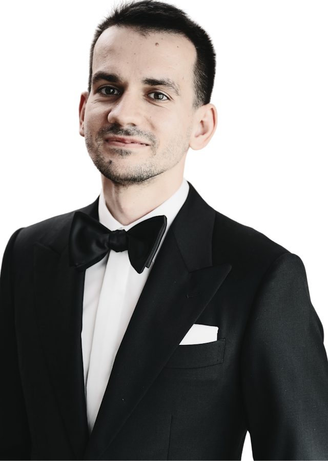 Mihai Hlodec wearing a tuxedo
